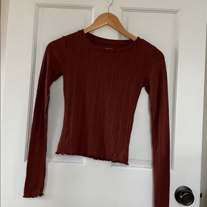 Aeropostales Women’s Tight Ruffle edge top